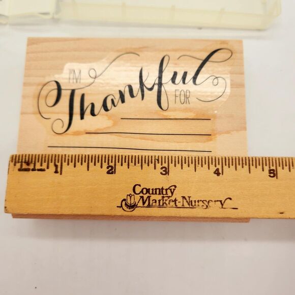 Stampin Up I'm Thankful For Large Mounted Wood Stamp Journaling Gratitude - Picture 4 of 6